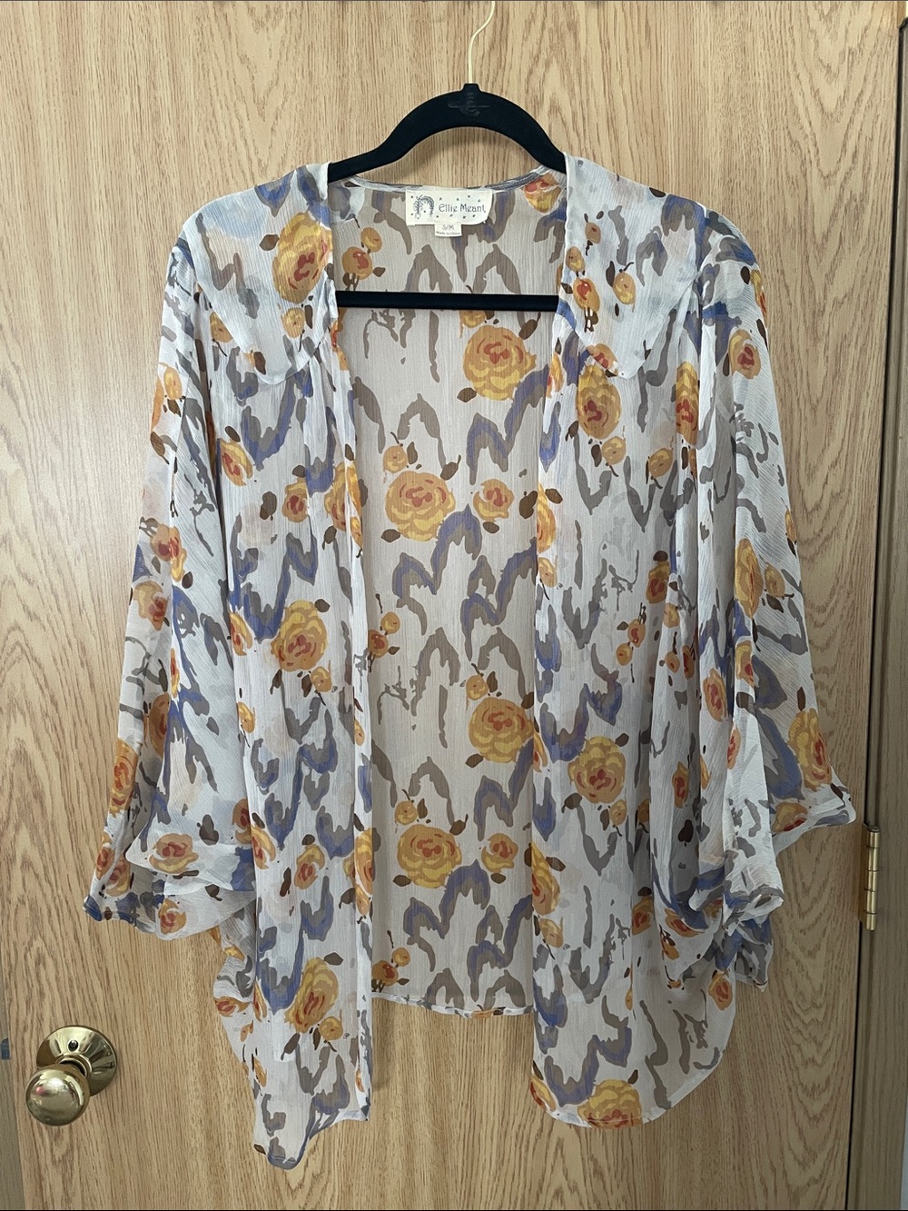 Cream Floral Open Kimono Anthropologie